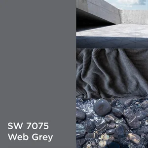 SW 7075 Web Grey Color-Up paint finish swatch for Designer Series cabinets