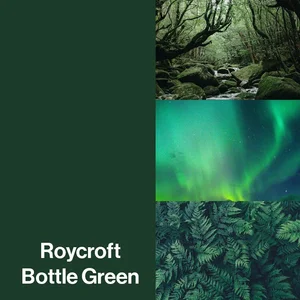 Roycroft Bottle Green Color-Up paint finish swatch for Designer Series cabinets