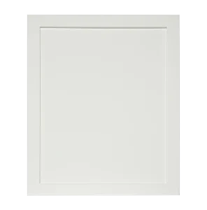 Fresno Slim Shaker cabinet door in Pure White, Essential Series